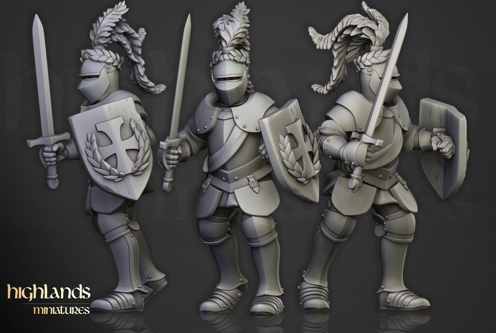 Sunland Knights on Foot - Highlands Miniatures - Sigmarite Boutique