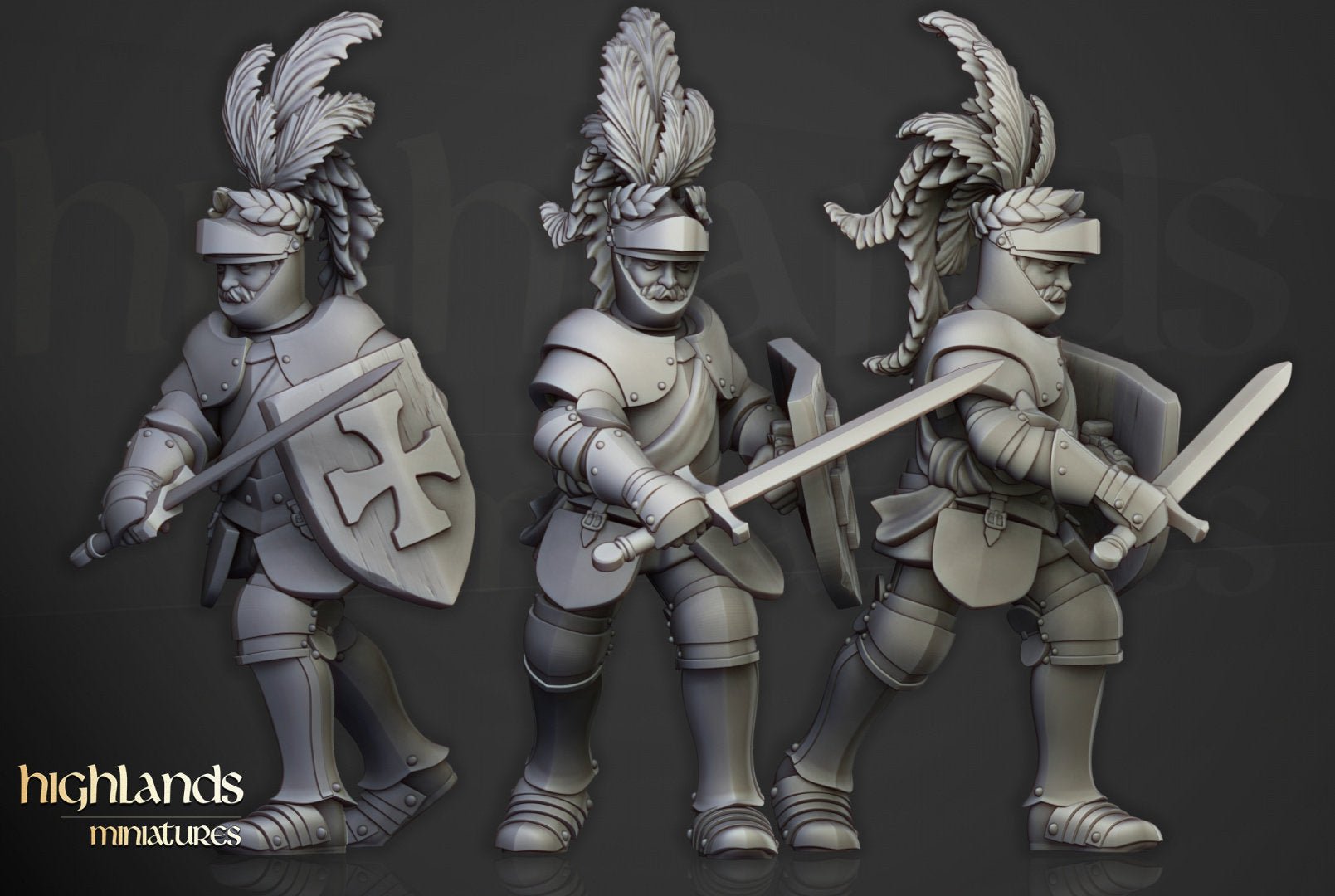 Sunland Knights on Foot - Highlands Miniatures - Sigmarite Boutique