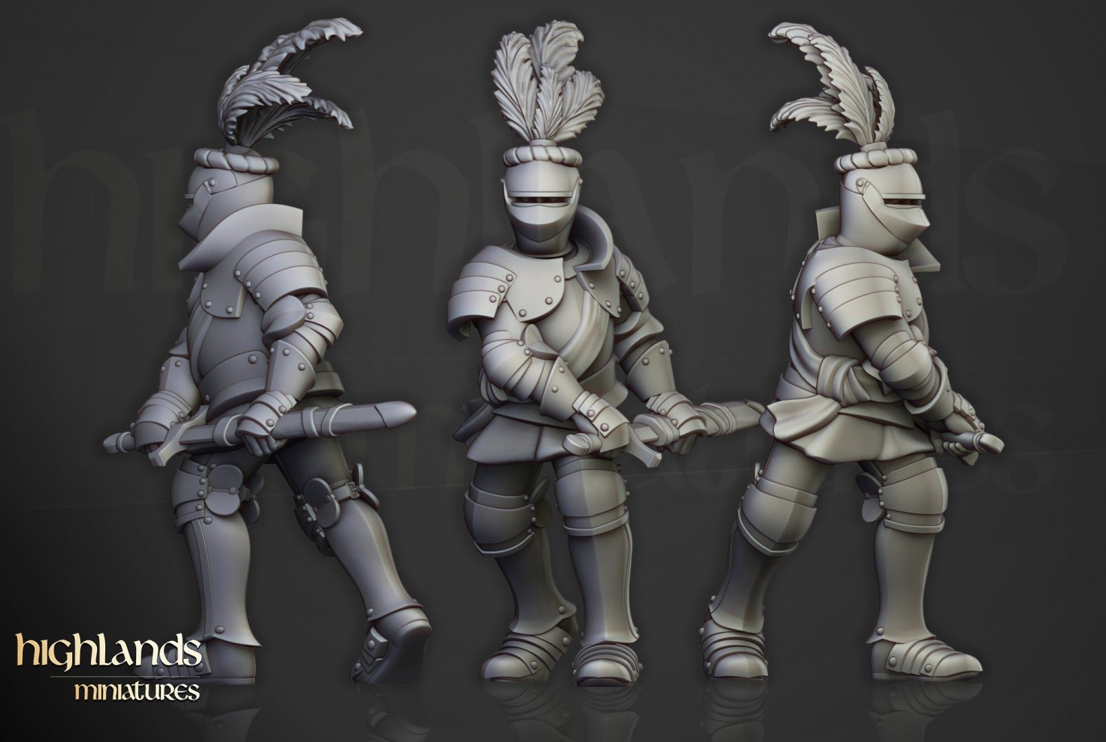 Sunland Knights on Foot - Highlands Miniatures - Sigmarite Boutique
