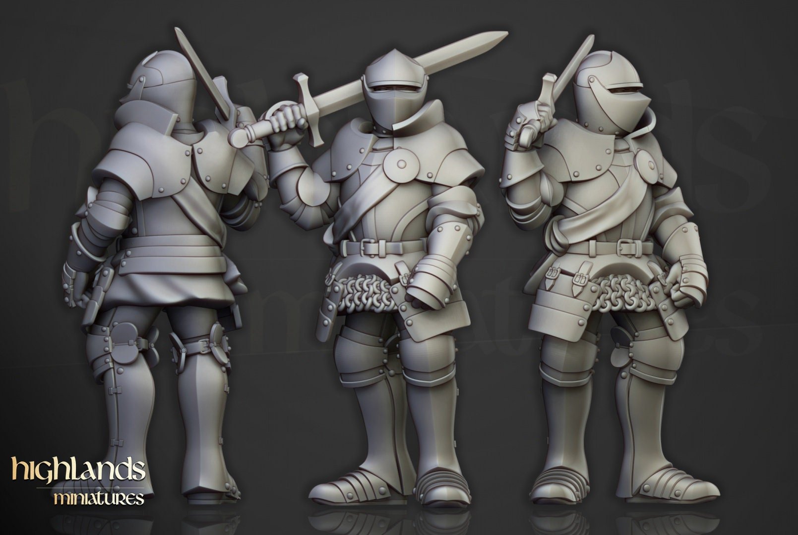 Sunland Knights on Foot - Highlands Miniatures - Sigmarite Boutique