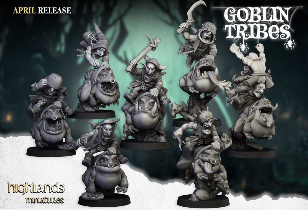Swamp Goblin Frog Riders - Goblin Tribes - Highlands Miniatures - Sigmarite Boutique