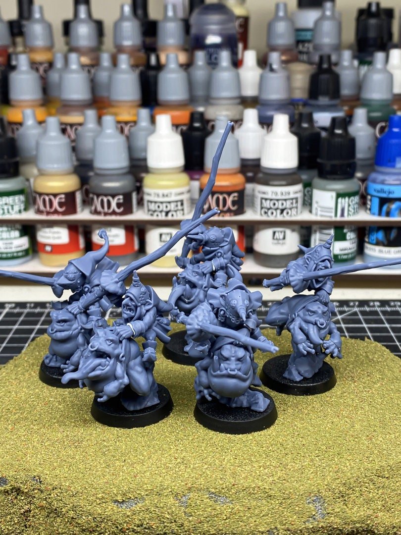 Swamp Goblin Frog Riders with Sticks - Goblin Tribes - Highlands Miniatures - Sigmarite Boutique