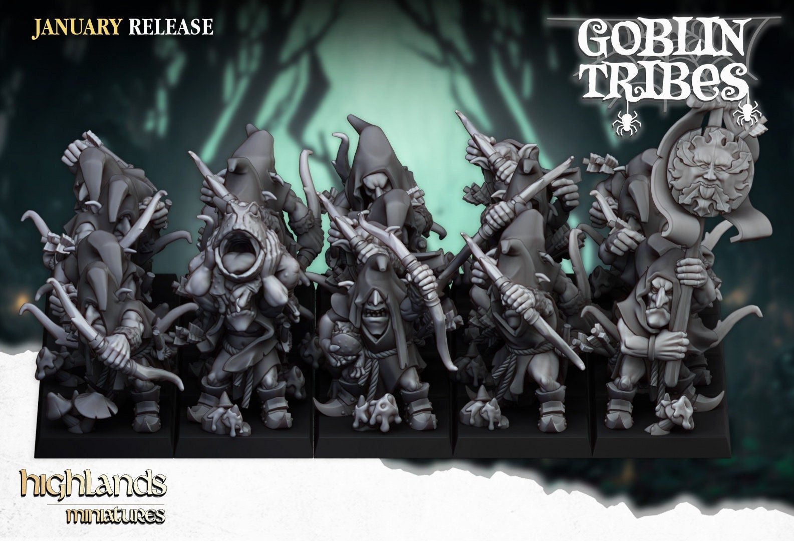 Swamp Goblins with Bows - Goblin Tribes - Highlands Miniatures - Sigmarite Boutique