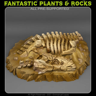T-Rex Fossil - Fantasy Scatter Terrain for DnD, RPGs & 28mm Wargaming Resin Printed Terrain Set - Sigmarite Boutique
