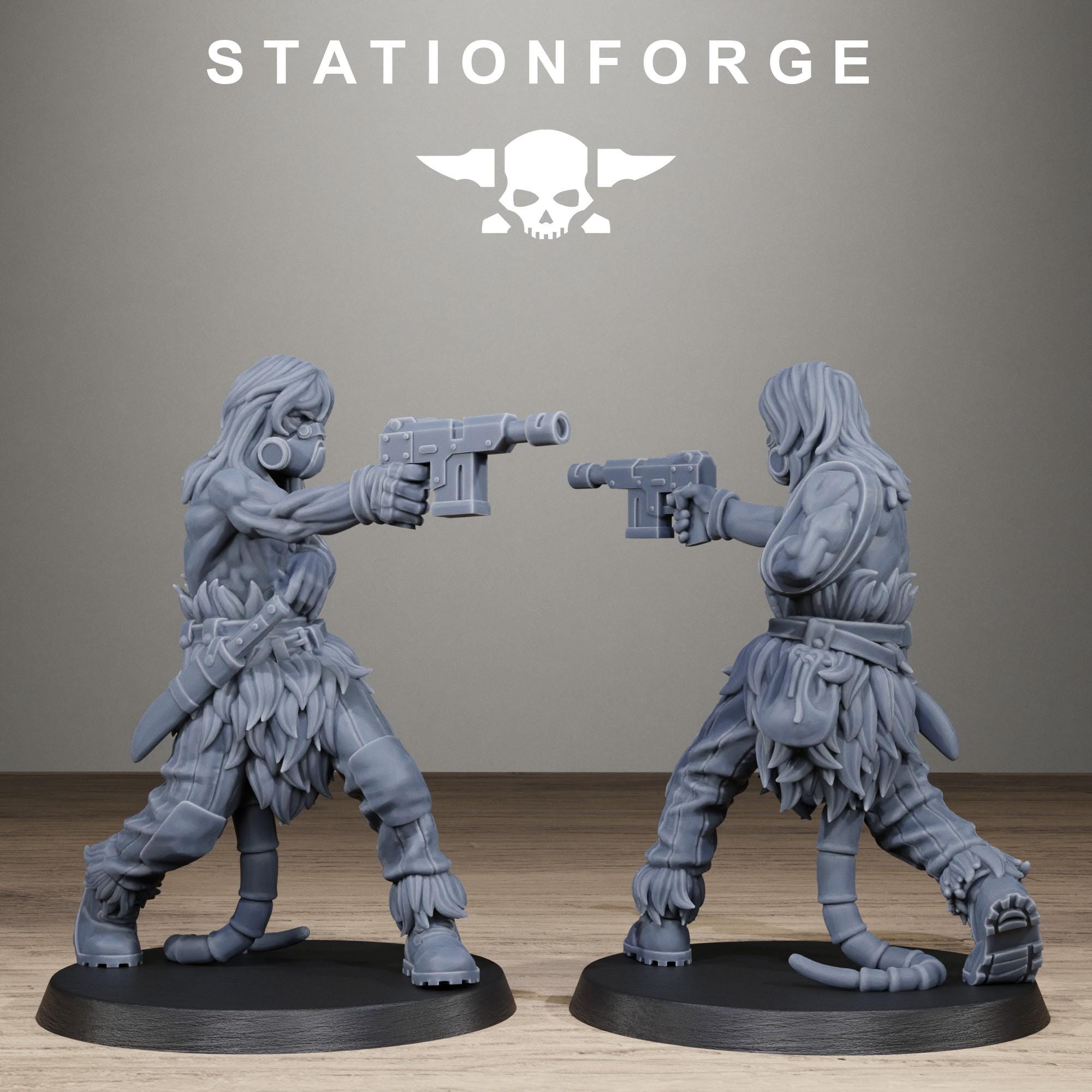 Techno Savages Scrap Tribers - Resin Miniatures for Sci Fi Wargaming, RPGs & Hive Gangs - StationForge - Sigmarite Boutique