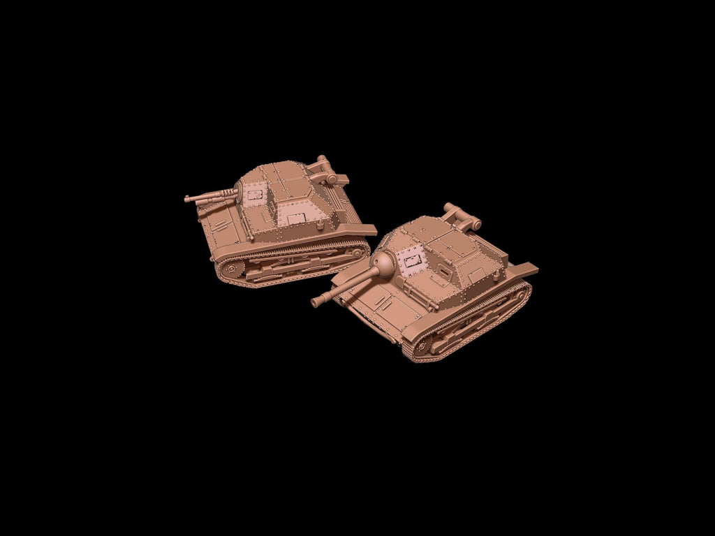 TKS Tankette - AT Gun or Hotchkiss Variant Polish Tank - 3D Printed Resin Miniatures in 6mm, 10mm, 15mm, and 20mm Scale - Eskice Miniatures - Sigmarite Boutique