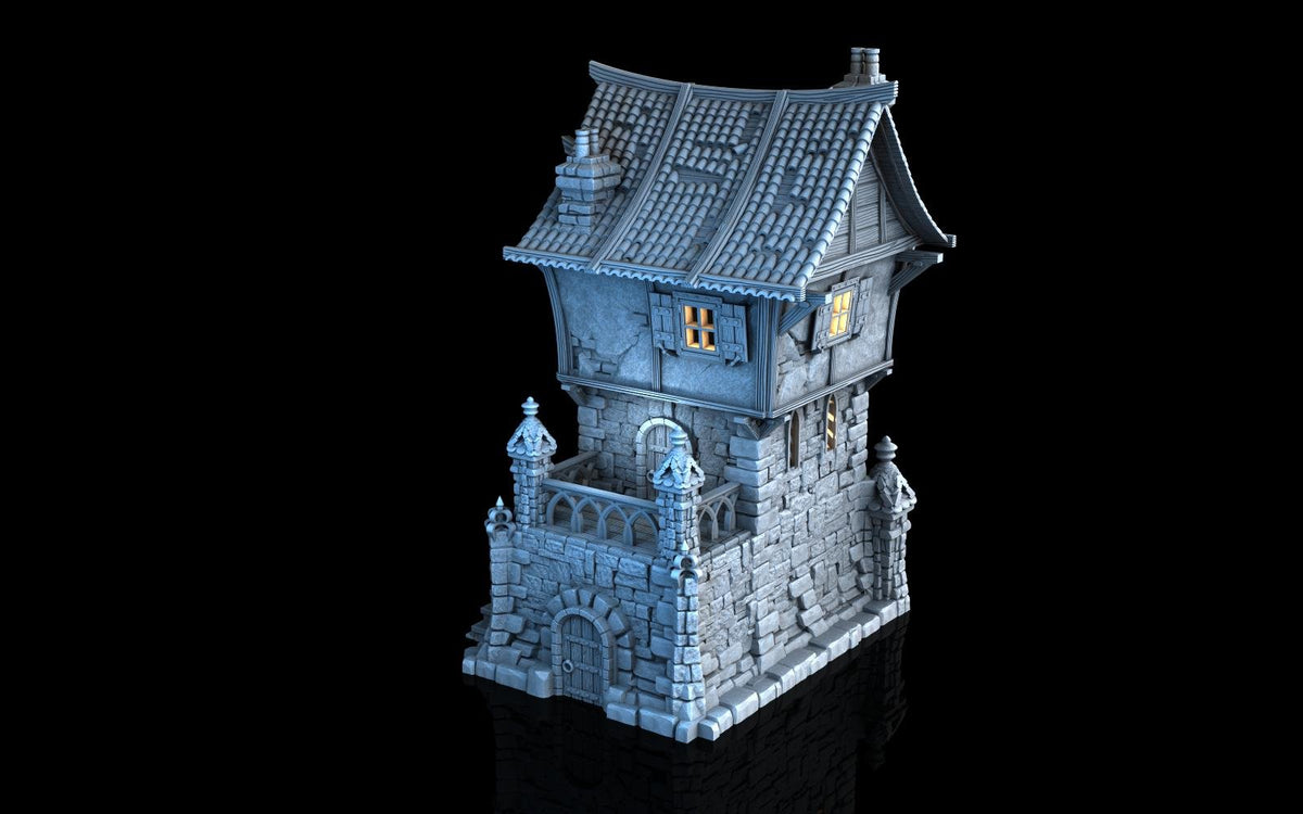Tombstone Residence - Multi-Level 28mm Fantasy Terrain with Playable Interior - Sigmarite Boutique
