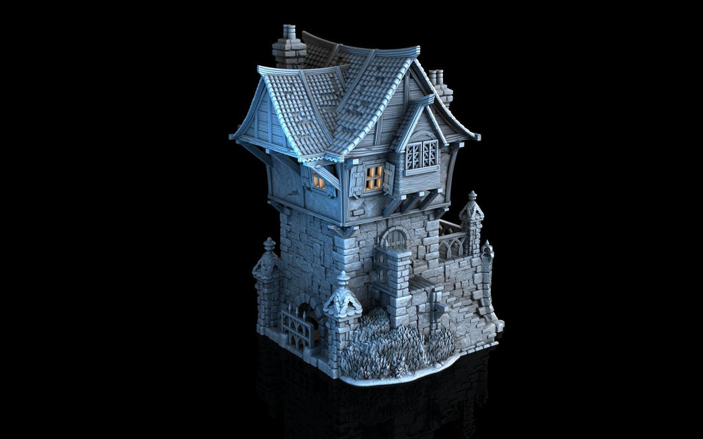 Tombstone Residence - Multi-Level 28mm Fantasy Terrain with Playable Interior - Sigmarite Boutique