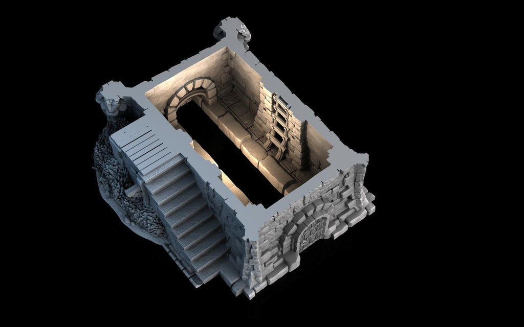 Tombstone Residence - Multi-Level 28mm Fantasy Terrain with Playable Interior - Sigmarite Boutique