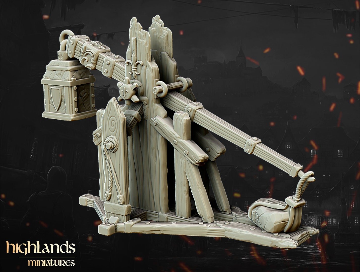 Trebuchet and Crew - Highlands Miniatures - Sigmarite Boutique