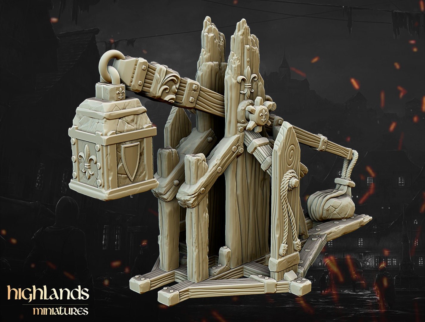 Trebuchet and Crew - Highlands Miniatures - Sigmarite Boutique