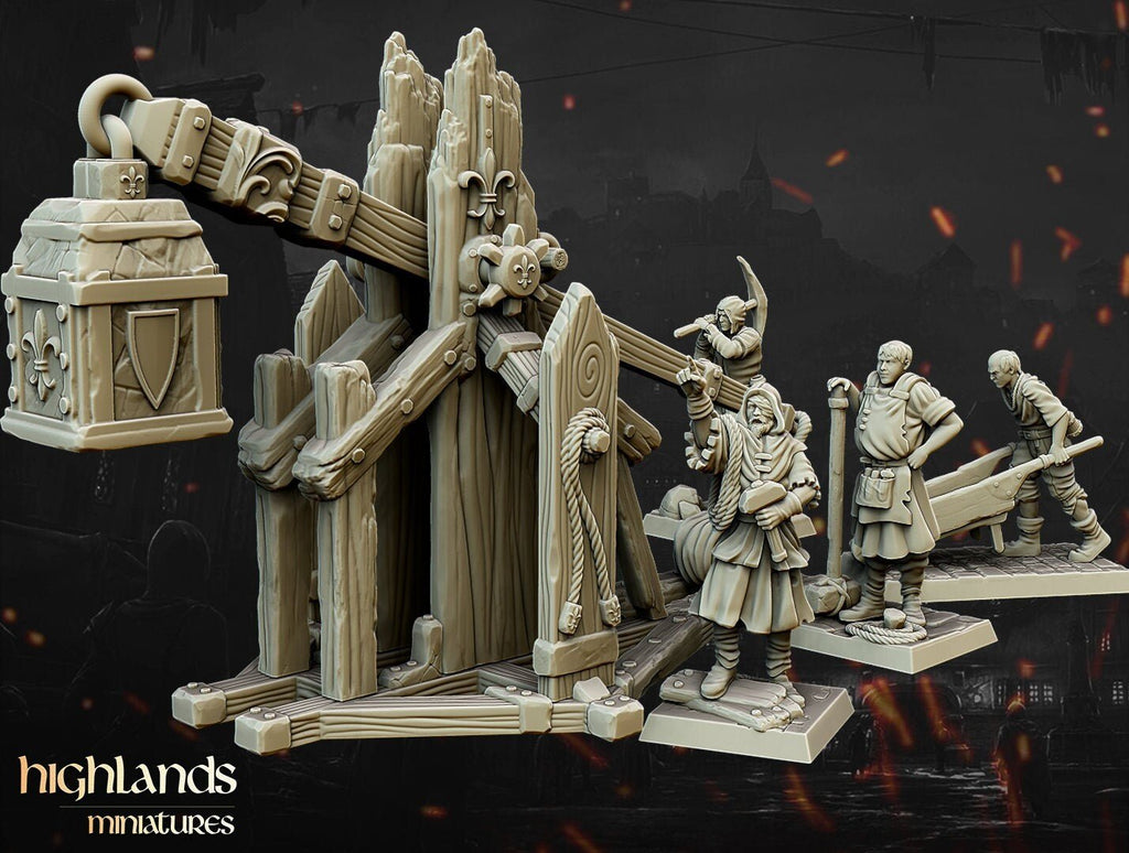 Trebuchet and Crew - Highlands Miniatures - Sigmarite Boutique