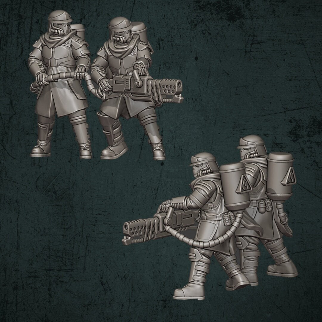 Trench Devils Grenadier Heavy Flamer Team - Quartermaster 3D - Sigmarite Boutique