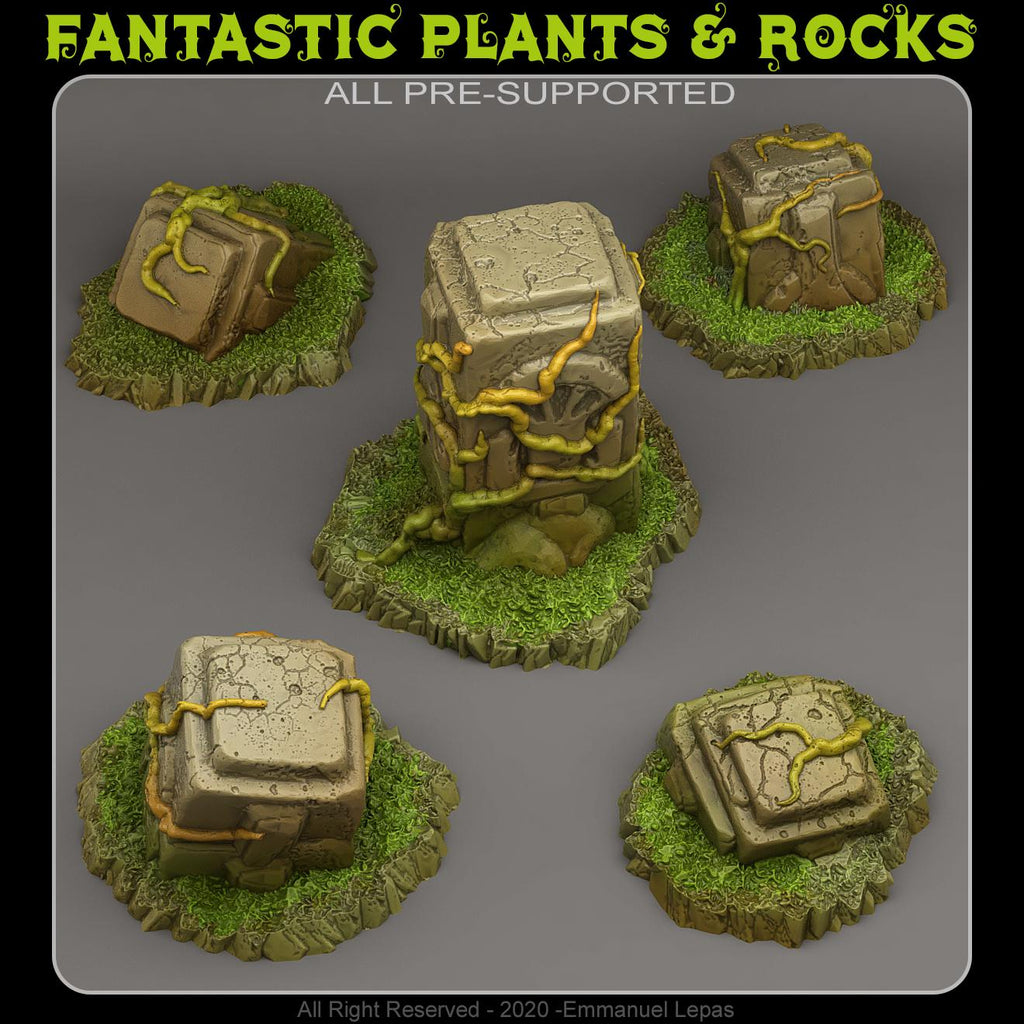Tropical Ruins - Fantasy Scatter Terrain for DnD, RPGs & 28mm Wargaming Resin Printed Terrain Set - Sigmarite Boutique