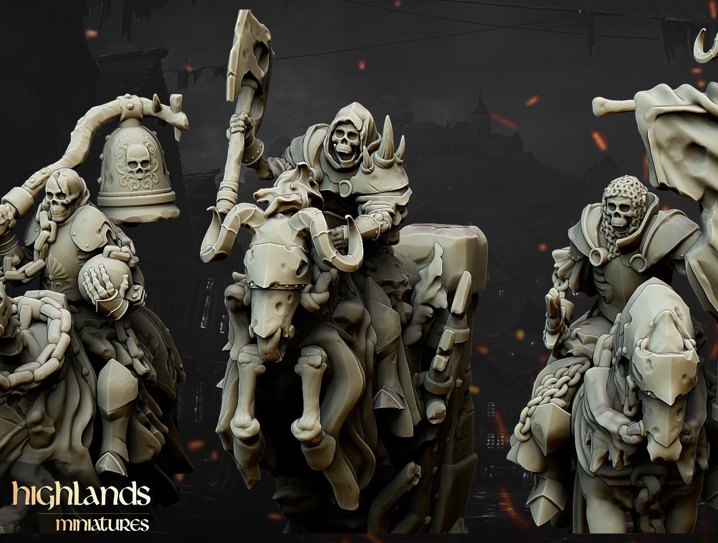Undead Dark Knight Command - Highlands Miniatures - Sigmarite Boutique