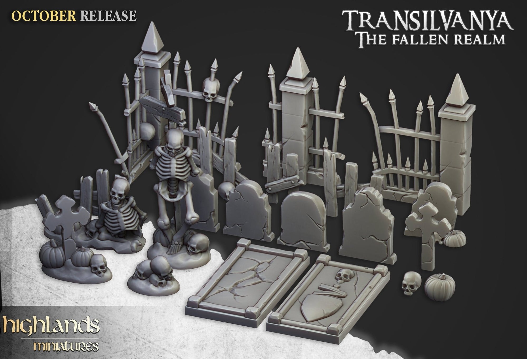 Undead Graveyard Terrain Set - Highland Miniatures - Sigmarite Boutique