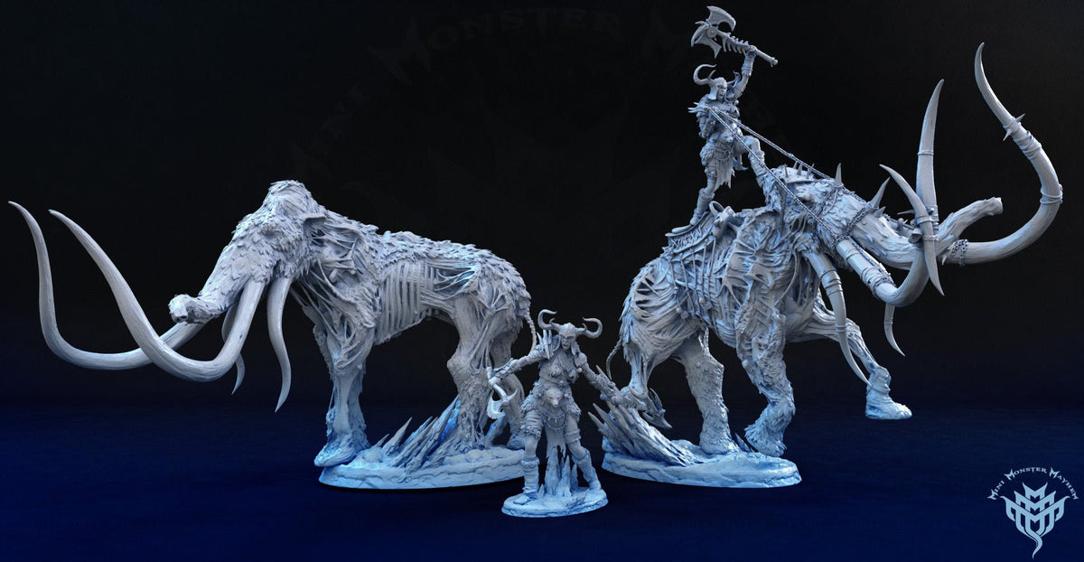 Undead Mammoth with Rider Option - Glacial Depths - Mini Monster Mayhem - Sigmarite Boutique