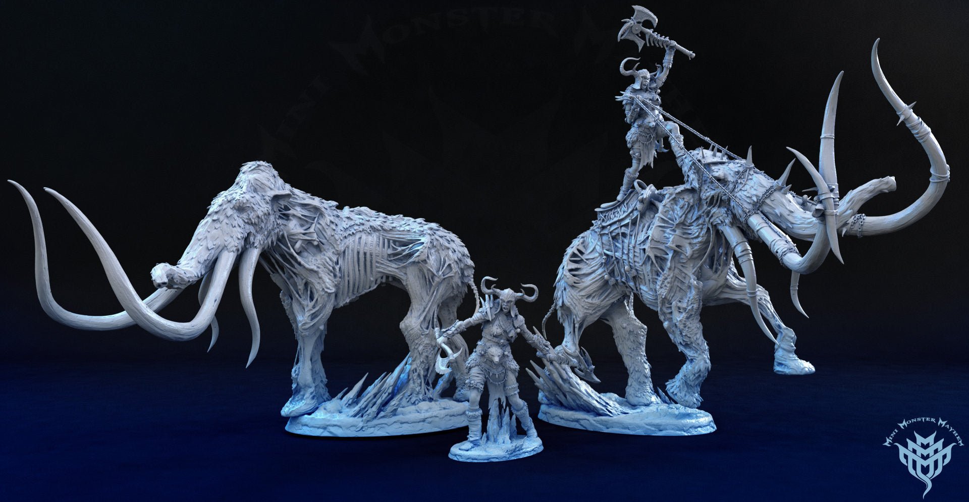 Undead Mammoth with Rider Option - Glacial Depths - Mini Monster Mayhem - Sigmarite Boutique
