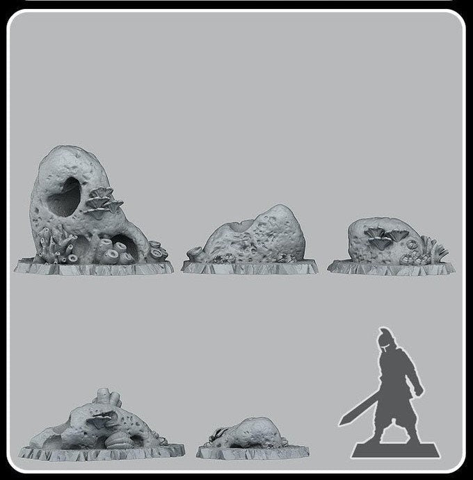 Underwater Stone Caves - Fantastic Plants and Rocks - Print Your Monsters - Sigmarite Boutique
