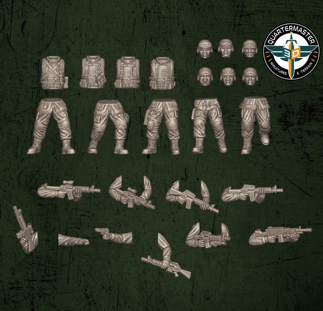 USMC Modular Fireteam - War in Iraq - Quartermaster 3D - Sigmarite Boutique