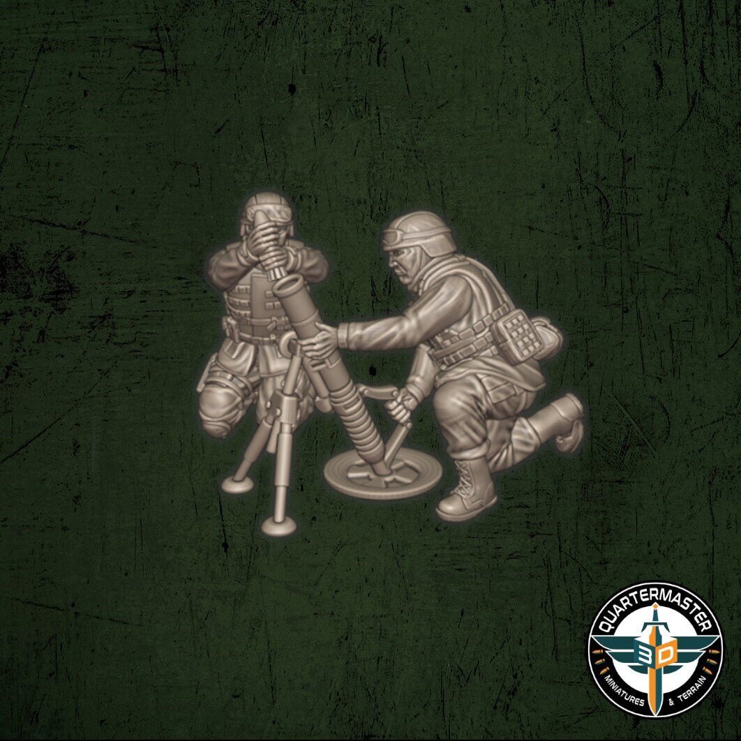 USMC Mortar and Crew - War in Iraq - Quartermaster 3D - Sigmarite Boutique