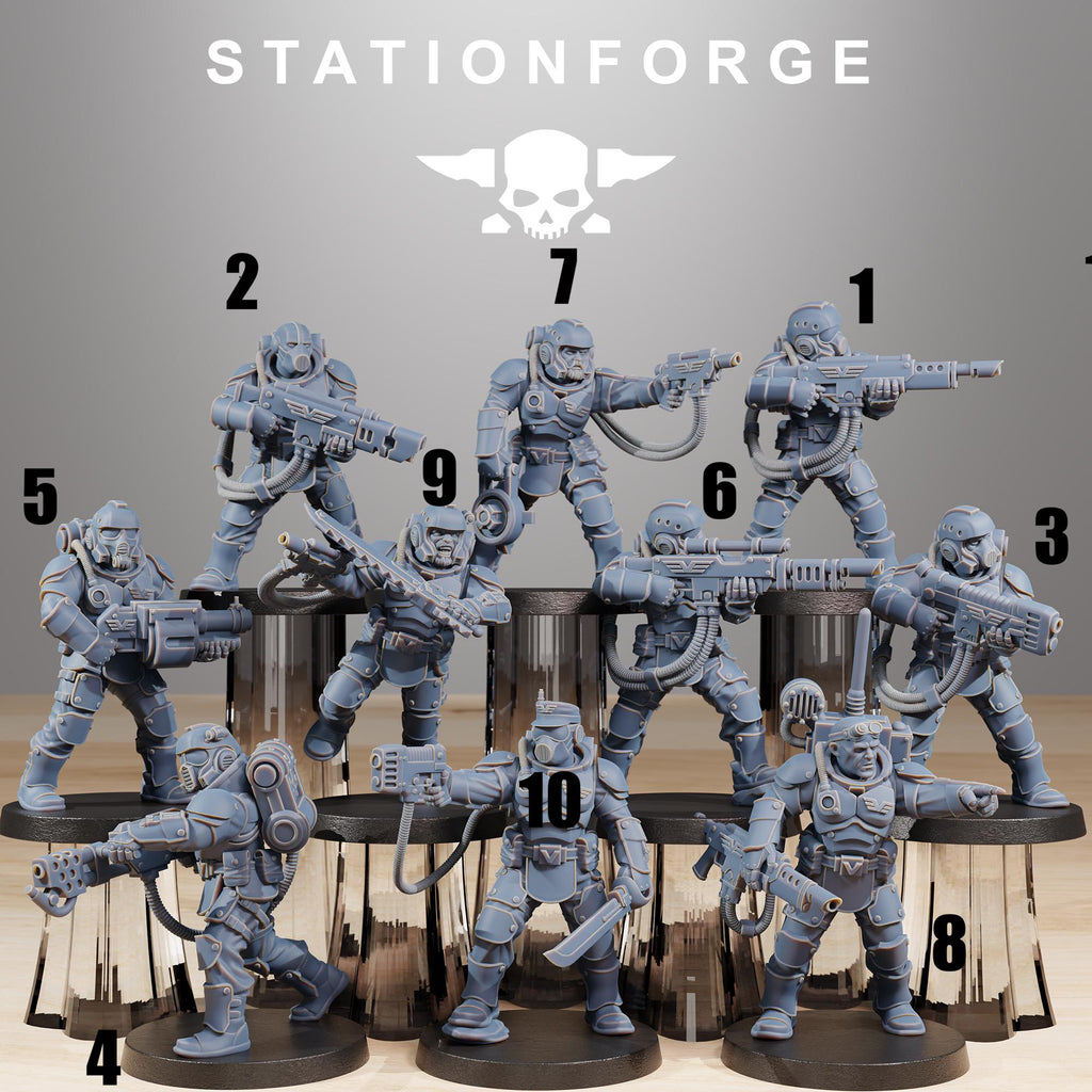 Vaskar Commandos - Elite Sci-Fi Infantry Resin Miniatures for Sci Fi Wargaming, RPGs & Tabletop Gaming - StationForge - Sigmarite Boutique