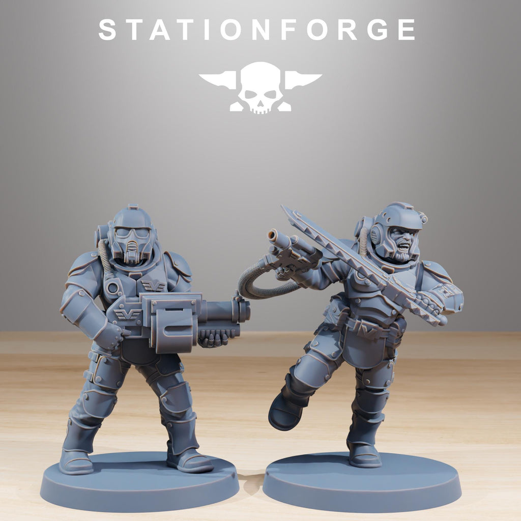 Vaskar Commandos - Elite Sci-Fi Infantry Resin Miniatures for Sci Fi Wargaming, RPGs & Tabletop Gaming - StationForge - Sigmarite Boutique