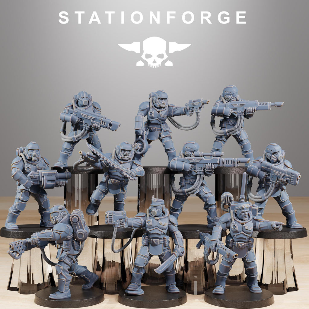 Vaskar Commandos - Elite Sci-Fi Infantry Resin Miniatures for Sci Fi Wargaming, RPGs & Tabletop Gaming - StationForge - Sigmarite Boutique