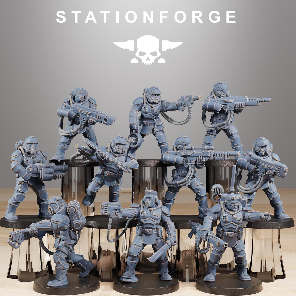 Vaskar Commandos - Elite Sci-Fi Infantry Resin Miniatures for Sci Fi Wargaming, RPGs & Tabletop Gaming - StationForge - Sigmarite Boutique