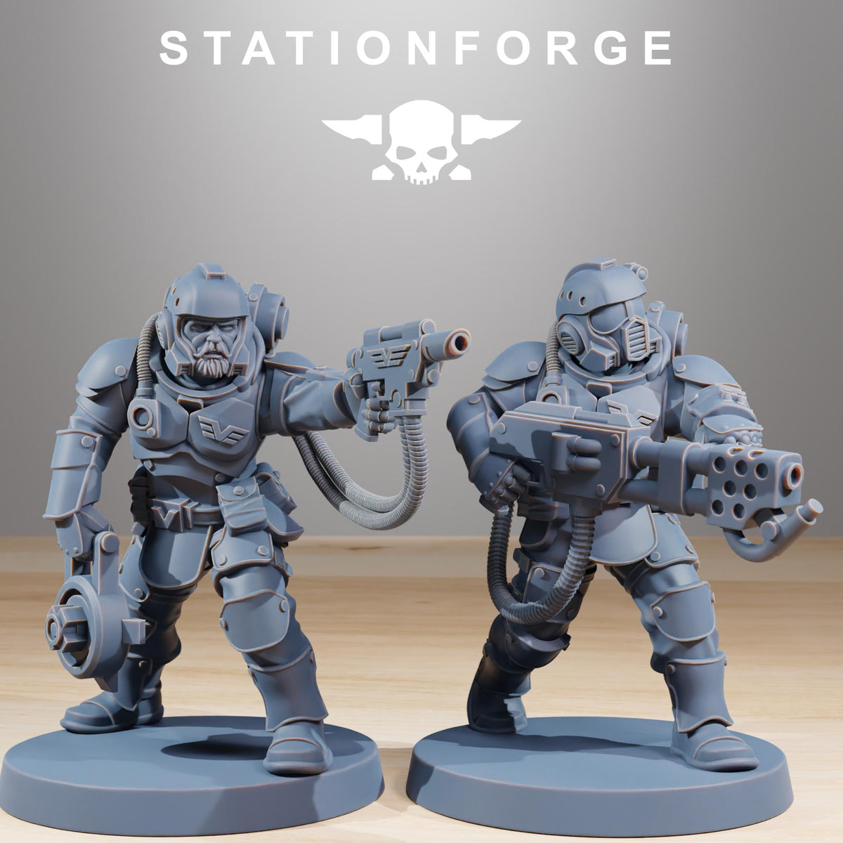 Vaskar Commandos - Elite Sci-Fi Infantry Resin Miniatures for Sci Fi Wargaming, RPGs & Tabletop Gaming - StationForge - Sigmarite Boutique