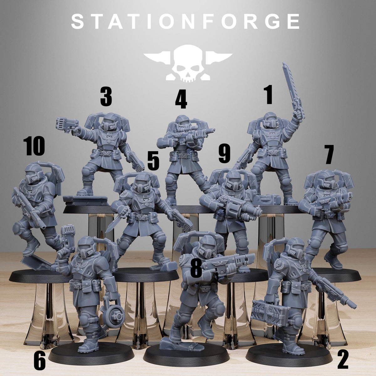 Vaskar Jump Squad - Sci-Fi Assault Troopers Resin Miniatures for Sci Fi Wargaming, RPGs & Tabletop Gaming - StationForge - Sigmarite Boutique