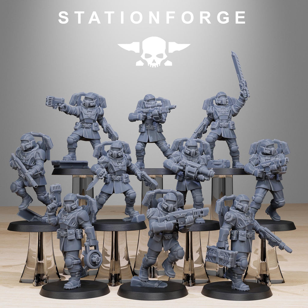 Vaskar Jump Squad - Sci-Fi Assault Troopers Resin Miniatures for Sci Fi Wargaming, RPGs & Tabletop Gaming - StationForge - Sigmarite Boutique