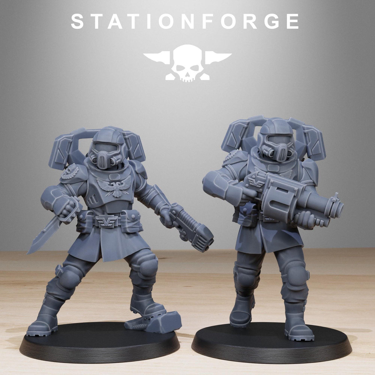 Vaskar Jump Squad - Sci-Fi Assault Troopers Resin Miniatures for Sci Fi Wargaming, RPGs & Tabletop Gaming - StationForge - Sigmarite Boutique
