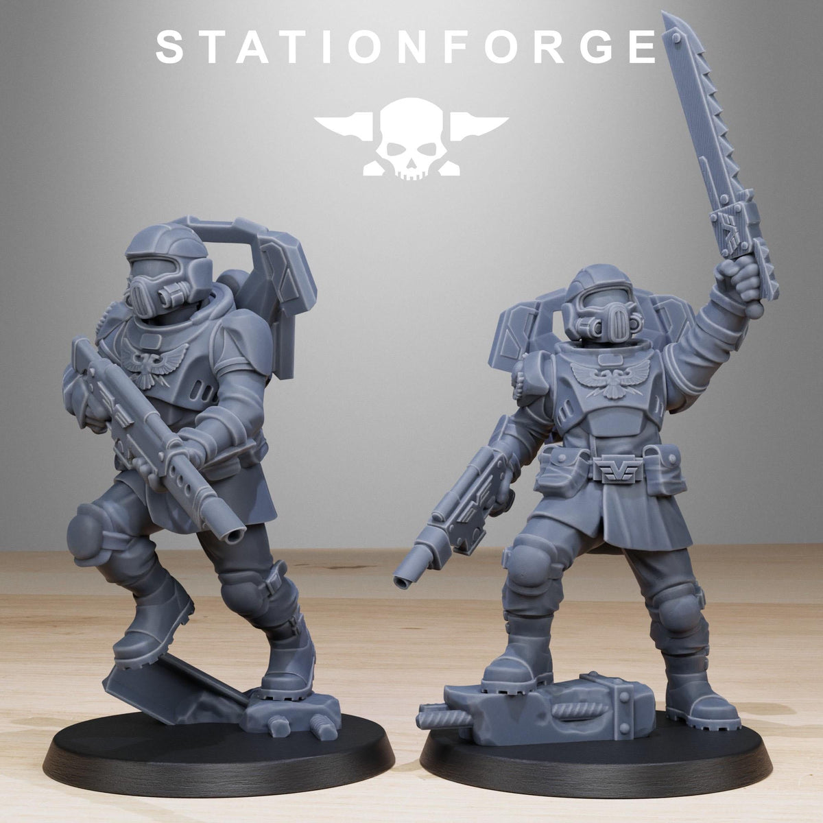Vaskar Jump Squad - Sci-Fi Assault Troopers Resin Miniatures for Sci Fi Wargaming, RPGs & Tabletop Gaming - StationForge - Sigmarite Boutique