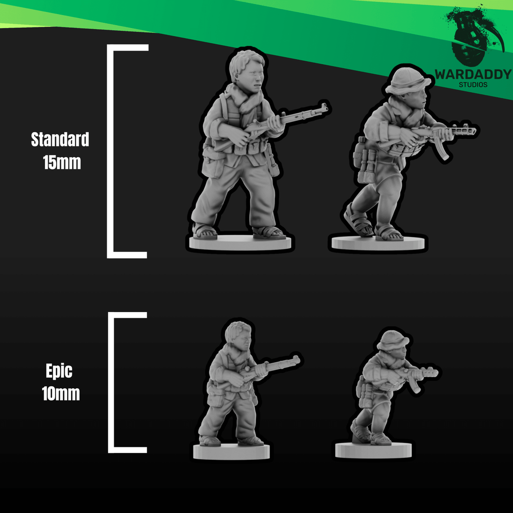 Vietnam War VC Leaders Set - Viet Cong Command Figures - 3D Printed Miniatures - Wardaddy Studios - Sigmarite Boutique