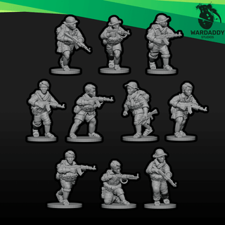 Vietnam War Viet Cong Rifle Squad 2 - AK Armed Infantry - 3D Printed Miniatures - Wardaddy Studios - Sigmarite Boutique
