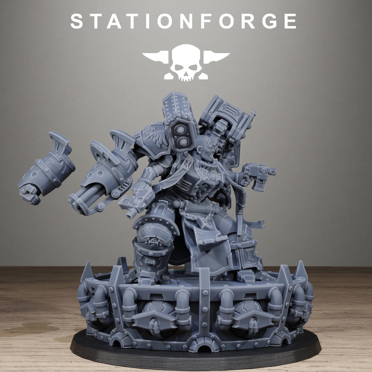 Vodalite Dominum Elite Power Armored Commander Resin Miniature for Sci Fi Wargaming - StationForge - Sigmarite Boutique