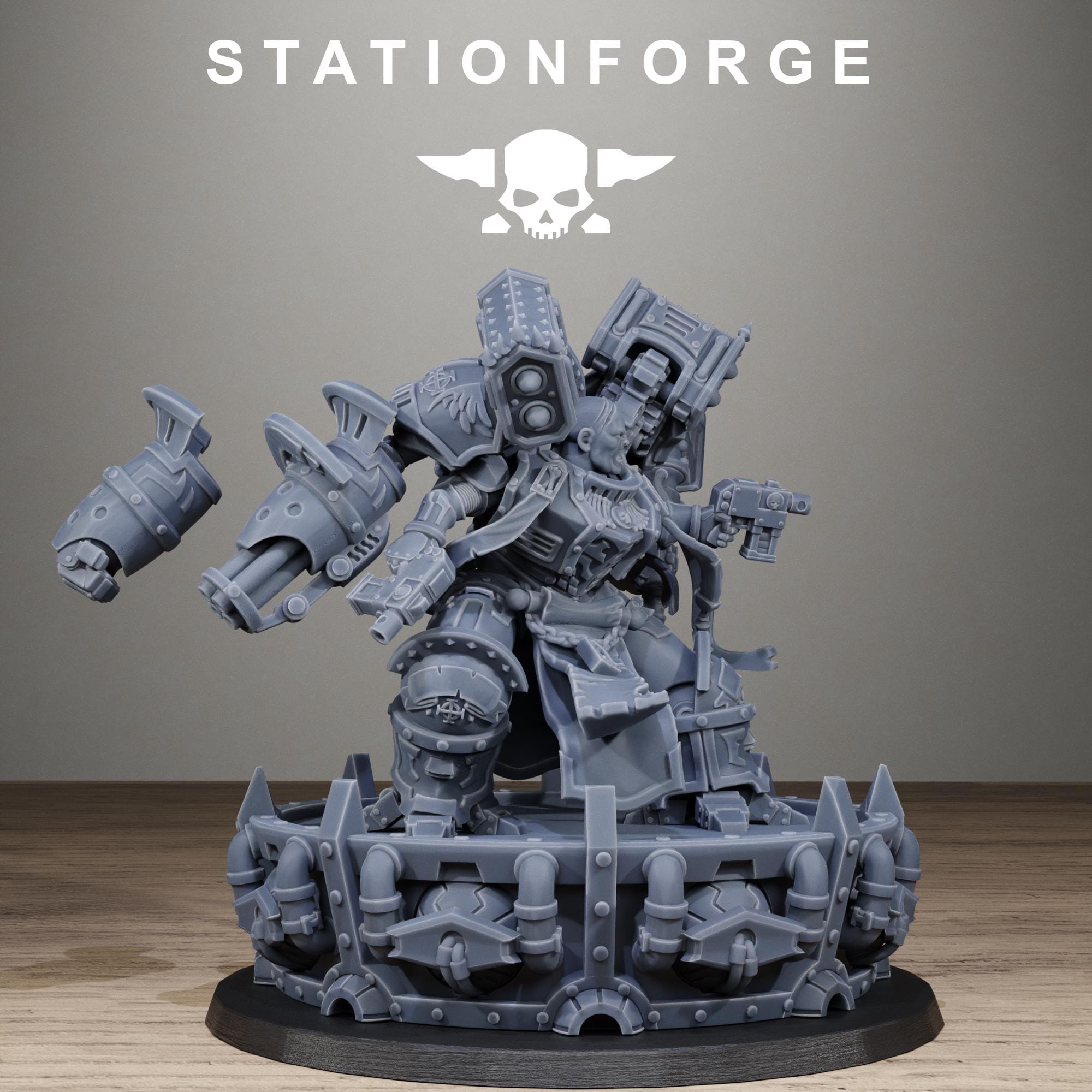 Vodalite Dominum Elite Power Armored Commander Resin Miniature for Sci Fi Wargaming - StationForge - Sigmarite Boutique