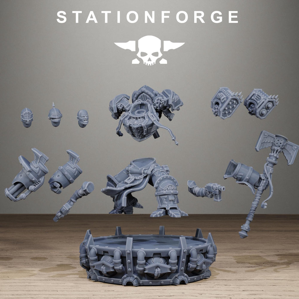 Vodalite Dominum Elite Power Armored Commander Resin Miniature for Sci Fi Wargaming - StationForge - Sigmarite Boutique