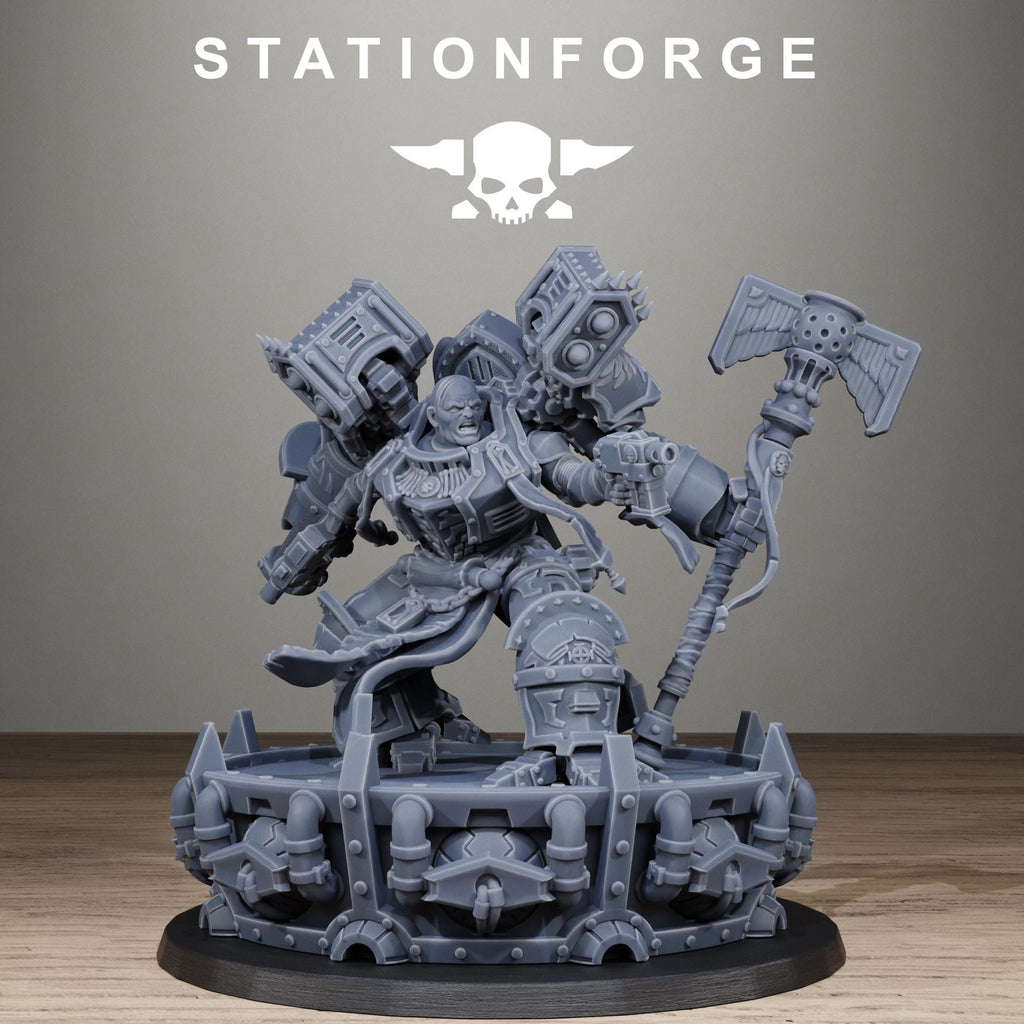 Vodalite Dominum Elite Power Armored Commander Resin Miniature for Sci Fi Wargaming - StationForge - Sigmarite Boutique
