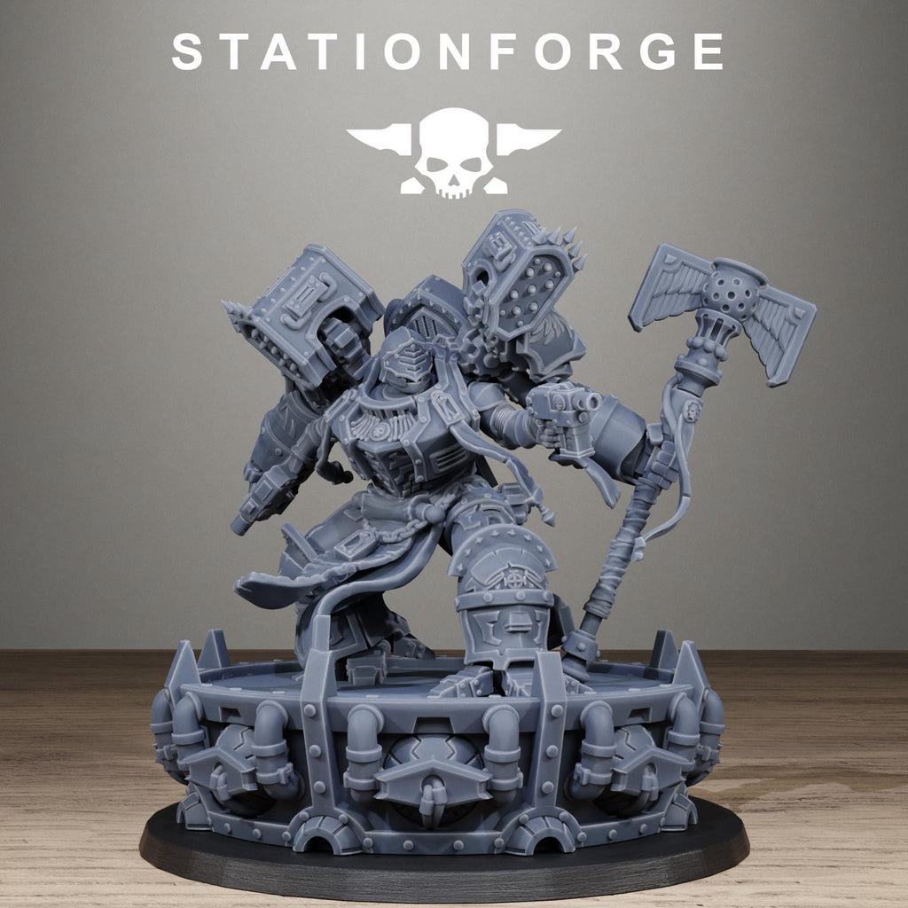 Vodalite Dominum Elite Power Armored Commander Resin Miniature for Sci Fi Wargaming - StationForge - Sigmarite Boutique