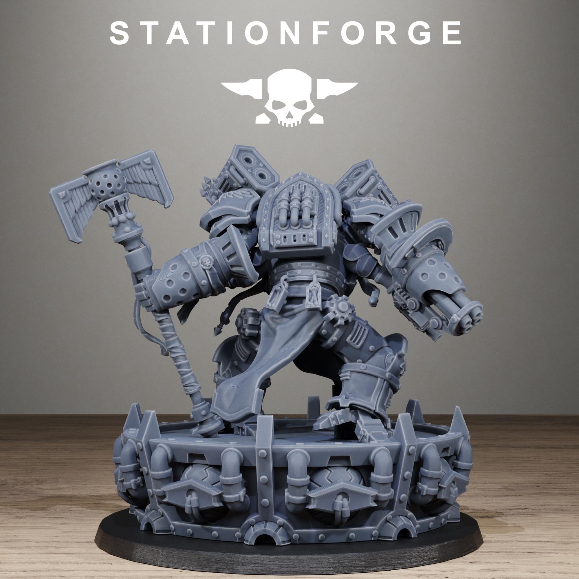 Vodalite Dominum Elite Power Armored Commander Resin Miniature for Sci Fi Wargaming - StationForge - Sigmarite Boutique