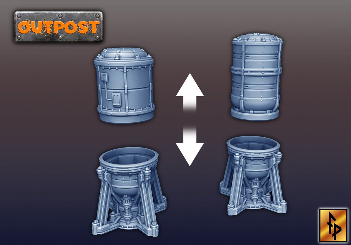 Water Towers - Forbidden Prints - 3D Printed Sci-Fi Terrain - Sigmarite Boutique