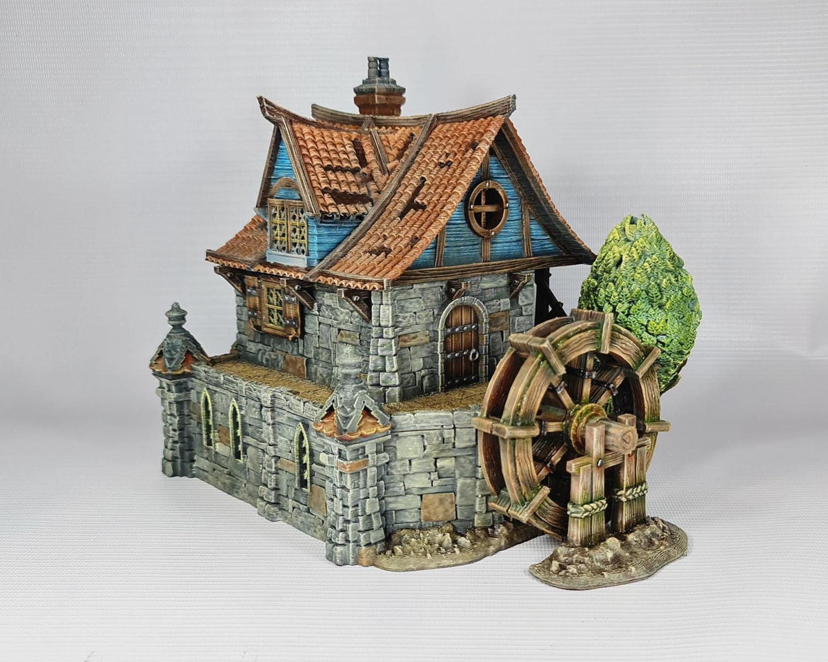 Watermill House - Multi-Level 28mm Fantasy Terrain with Playable Interior - Sigmarite Boutique