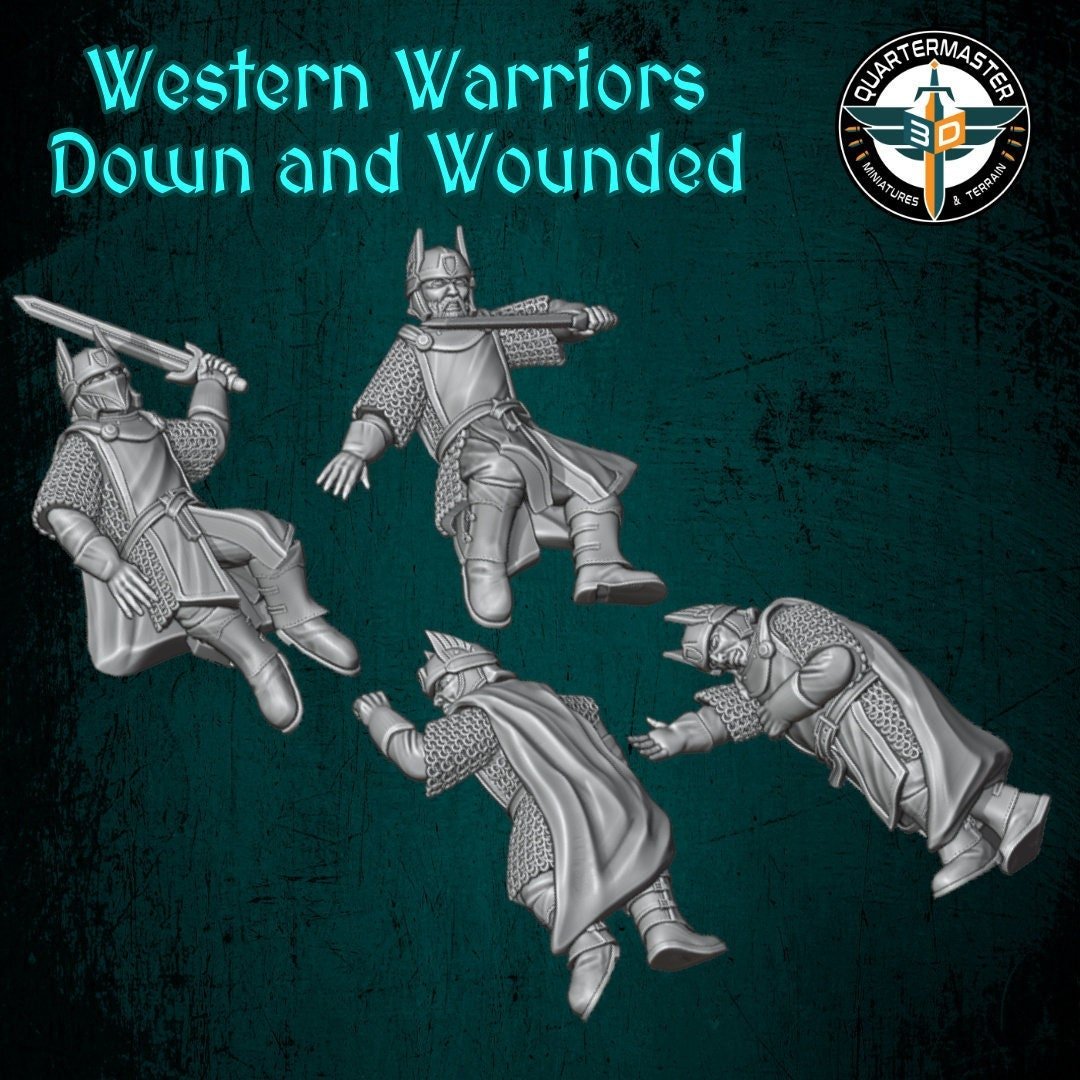 Western Warriors Downed and Wounded - Elves and Men - Quartermaster 3D - Sigmarite Boutique