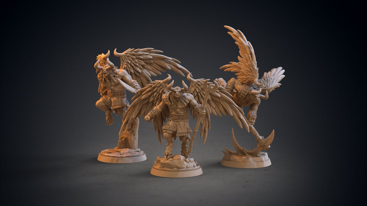 Winged Bull-men - Babylonian Mythology - Clay Cyanide - Sigmarite Boutique