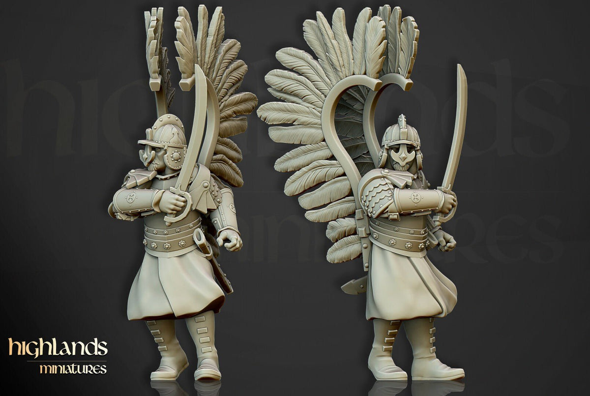 Winged Hussars on Foot - Highlands Miniatures - Sigmarite Boutique