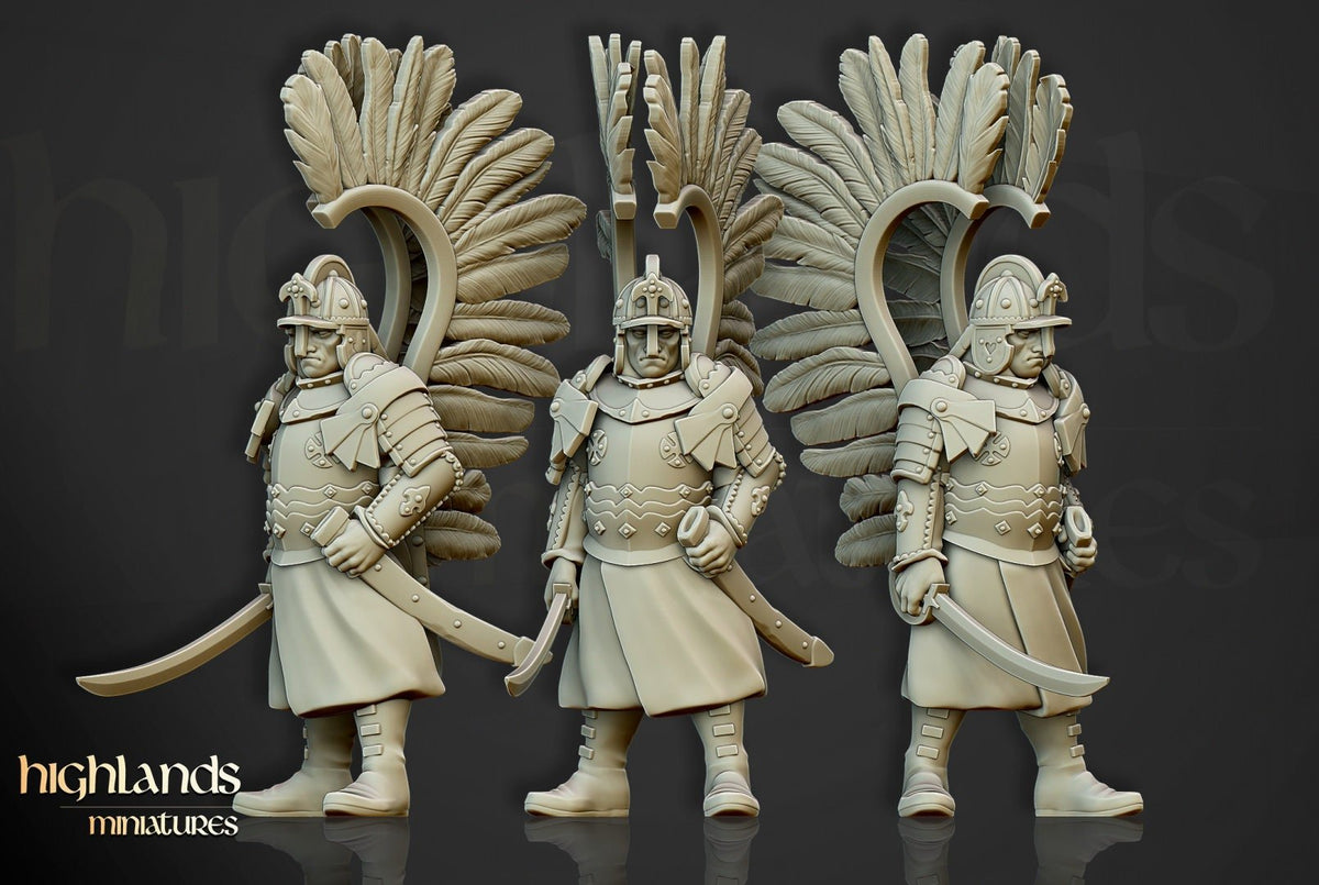 Winged Hussars on Foot - Highlands Miniatures - Sigmarite Boutique