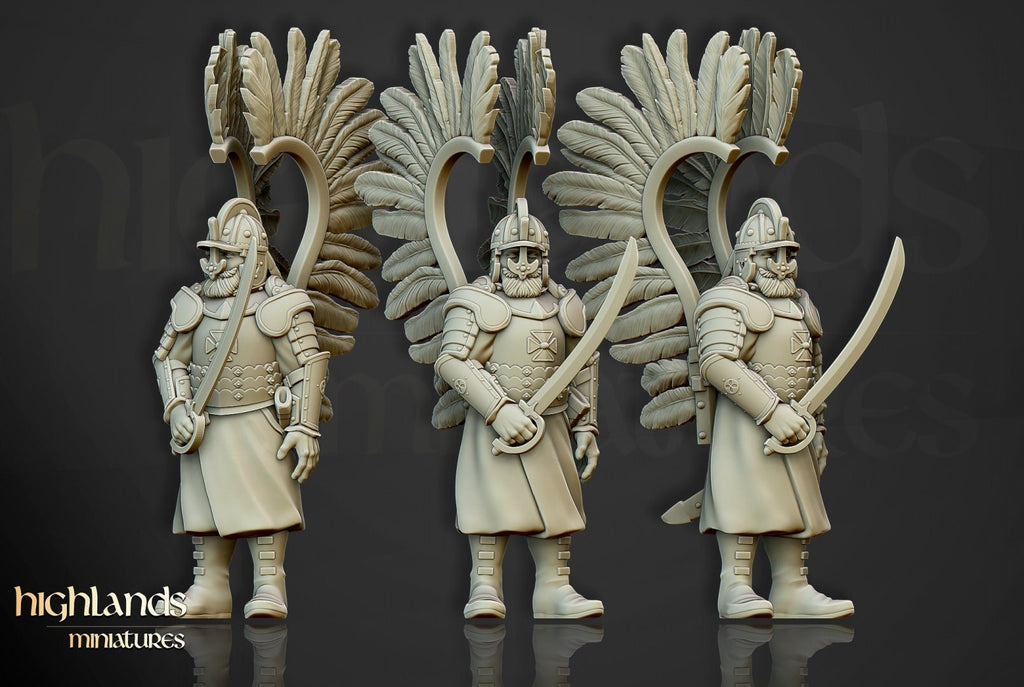 Winged Hussars on Foot - Highlands Miniatures - Sigmarite Boutique