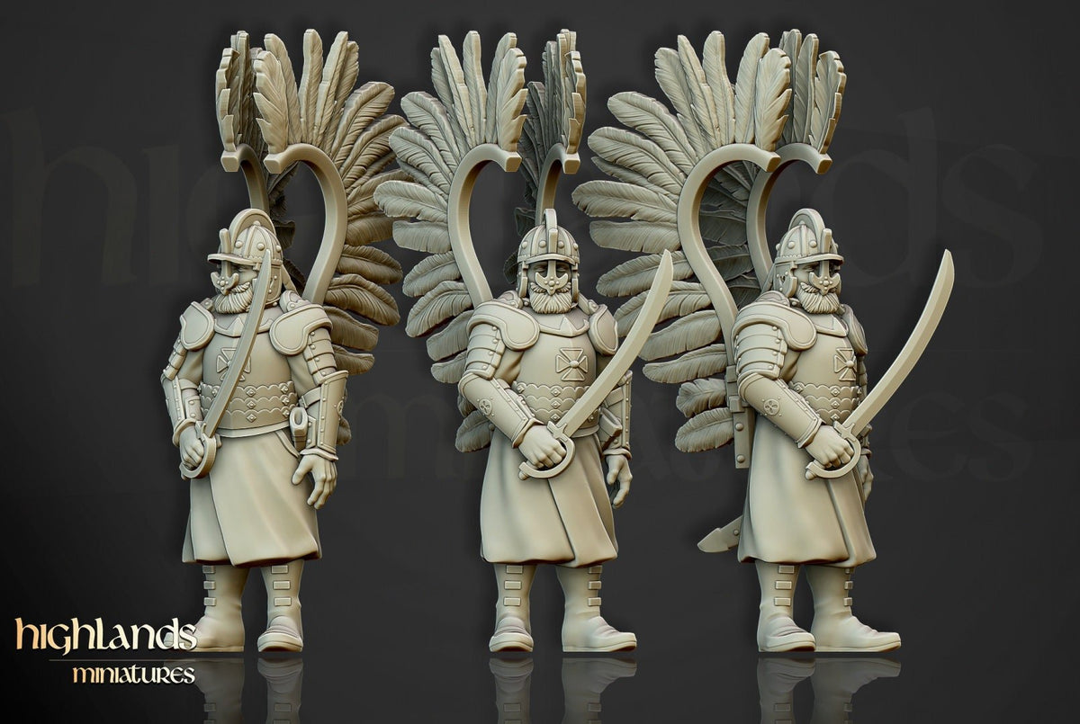 Winged Hussars on Foot - Highlands Miniatures - Sigmarite Boutique
